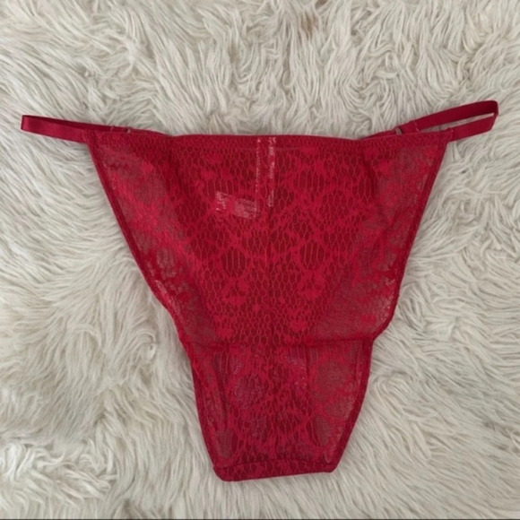 Free People red lace Tameeka high waisted panty S New With Tags - Picture 4 of 7